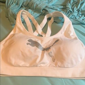 Puma white padded sports bra